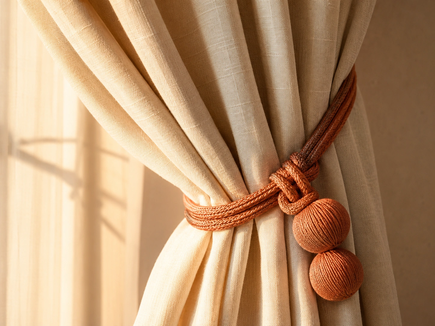 Curtain fabric detail by Aurakriya Decor Ahmedabad